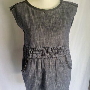 A is for Audrey Women's Blue Denim Zipper Detail Dress (Size S Chico)